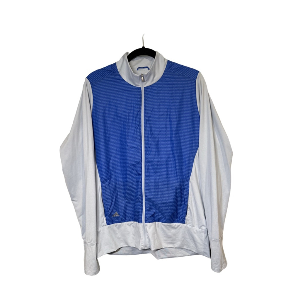Adidas Golf Jacket XL Light Blue Cerulean Blue Full Zip Polyester Spandex